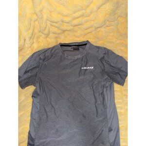 HEAD Performance T Shirt Men’s Medium Gray Athletic Workout Gym Mesh Panels